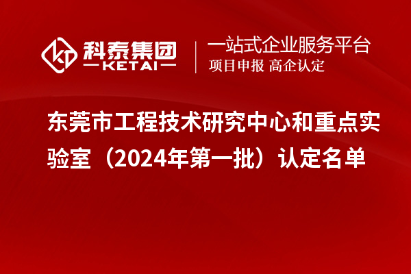 东莞市工程技术研究中心和重点实验室（2024年第一批）认定名单