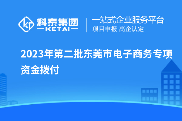 2023年第二批东莞市电子商务专项资金拨付