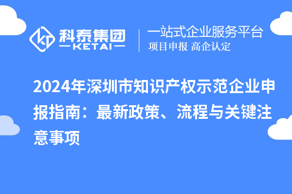 2024年深圳市知识产权示范企业申报指南：最新政策、流程与关键注意事项