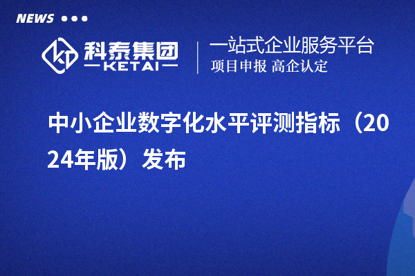 中小企业数字化水平评测指标（2024年版）发布