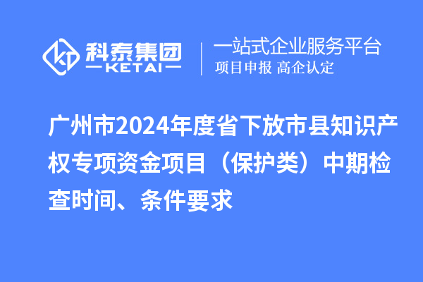 广州市2024年度省下放市县知识产权专项资金项目（保护类）中期检查时间、条件要求