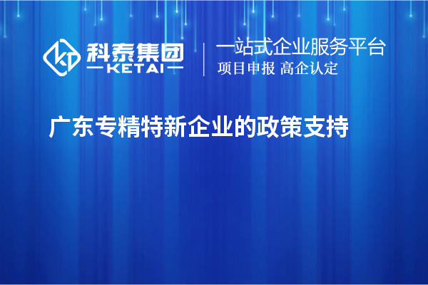 广东专精特新企业的政策支持