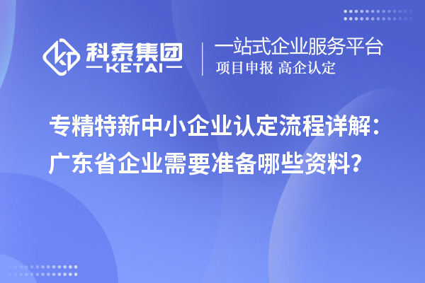 专精特新中小企业认定流程详解：广东省企业需要准备哪些资料？