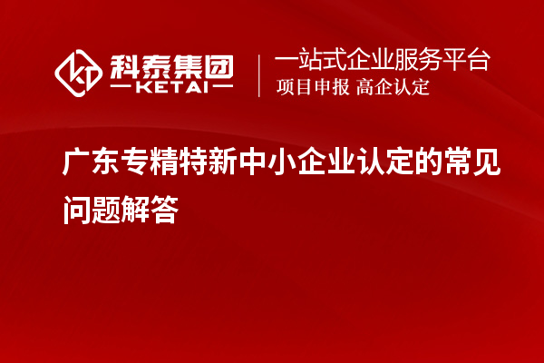 广东专精特新中小企业认定的常见问题解答