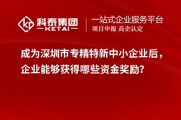 成为深圳市专精特新中小企业后，企业能够获得哪些资金奖励？