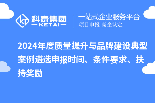 2024年度质量提升与品牌建设典型案例遴选申报时间、条件要求、扶持奖励