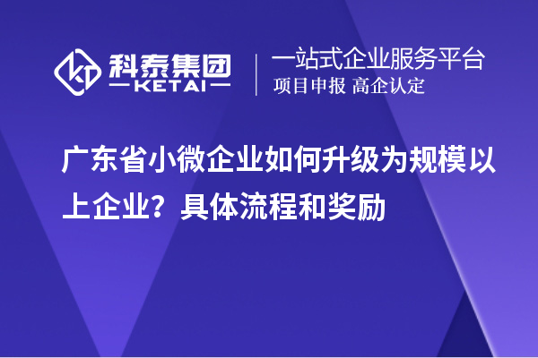 广东省小微企业如何升级为规模以上企业？具体流程和奖励