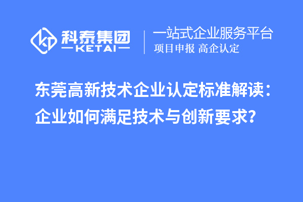 东莞
标准解读：企业如何满足技术与创新要求？