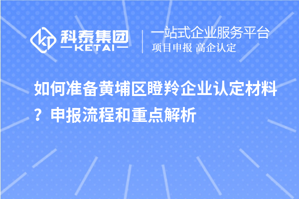 如何准备黄埔区瞪羚企业认定材料？申报流程和重点解析