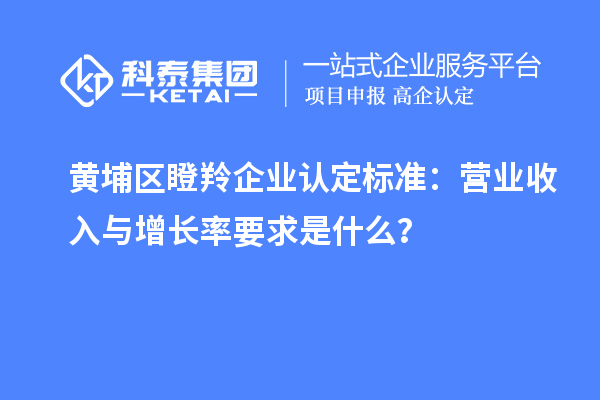 黄埔区瞪羚企业认定标准：营业收入与增长率要求是什么？