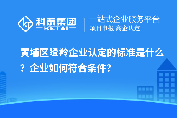 黄埔区瞪羚企业认定的标准是什么？企业如何符合条件？