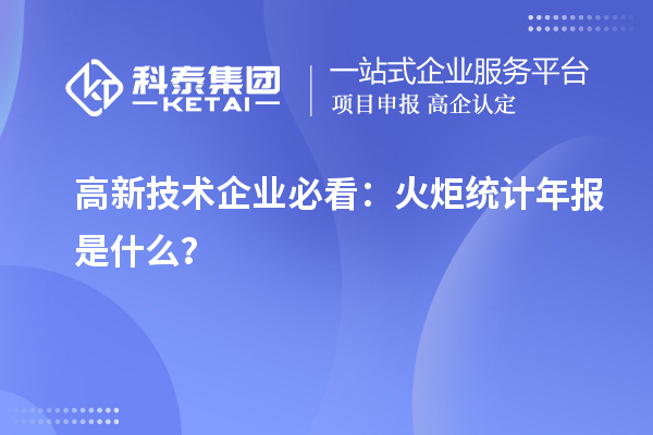 高新技术企业必看：火炬统计年报是什么？