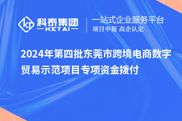 2024年第四批东莞市跨境电商数字贸易示范项目专项资金拨付