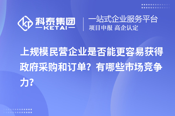 上规模民营企业是否能更容易获得政府采购和订单？有哪些市场竞争力？