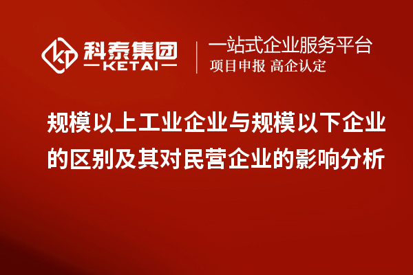 规模以上工业企业与规模以下企业的区别及其对民营企业的影响分析