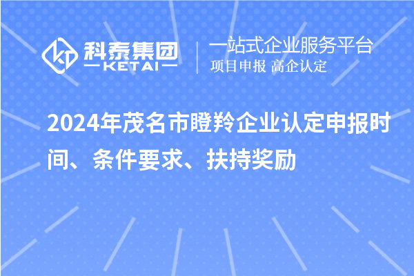 2024年茂名市瞪羚企业认定申报时间、条件要求、扶持奖励