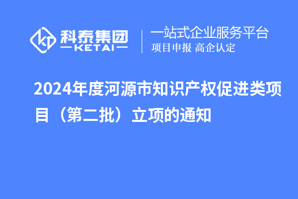 2024年度河源市知识产权促进类项目（第二批）立项的通知