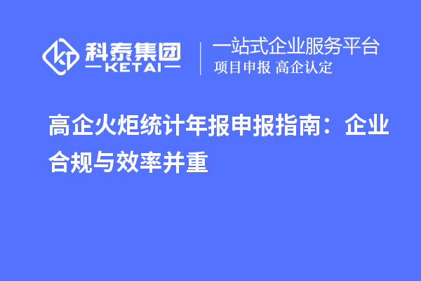  高企火炬统计年报申报指南：企业合规与效率并重