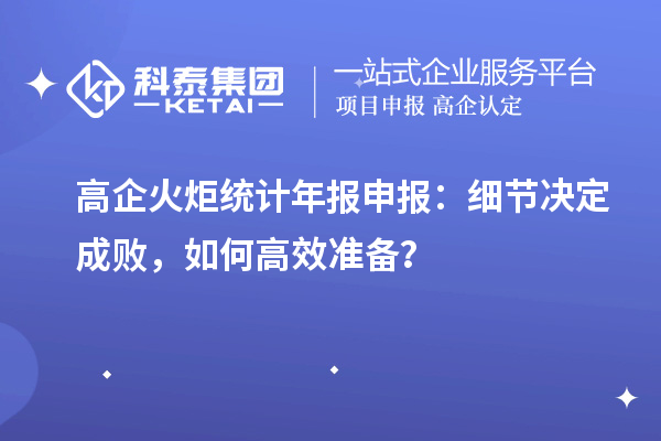 高企火炬统计年报申报：细节决定成败，如何高效准备？