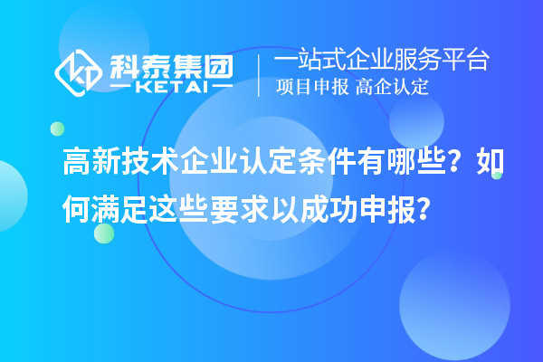 条件有哪些？如何满足这些要求以成功申报？