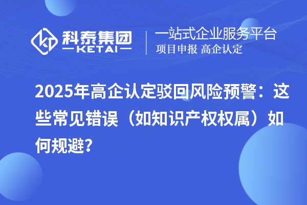 2025 年高企认定驳回风险预警：这些常见错误（如知识产权权属）如何规避？