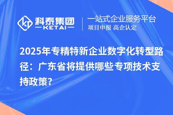 2025年专精特新企业数字化转型路径：广东省将提供哪些专项技术支持政策？