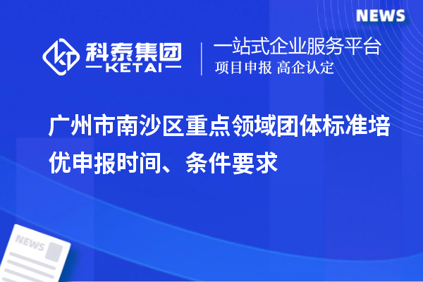 广州市南沙区重点领域团体标准培优申报时间、条件要求