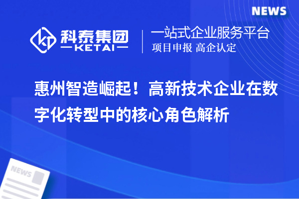 惠州智造崛起！高新技术企业在数字化转型中的核心角色解析