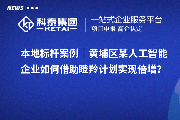 本地标杆案例｜黄埔区某人工智能企业如何借助瞪羚计划实现倍增？