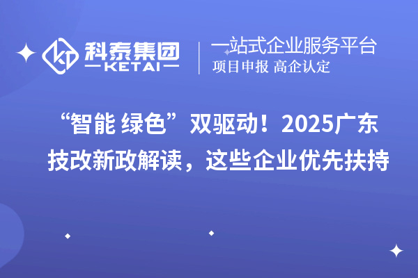 “智能+绿色”双驱动！2025广东技改新政解读，这些企业优先扶持