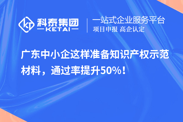 广东中小企这样准备知识产权示范材料，通过率提升50%！