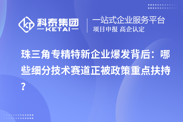 珠三角专精特新企业爆发背后：哪些细分技术赛道正被政策重点扶持？