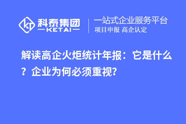 解读高企火炬统计年报：它是什么？企业为何必须重视？
