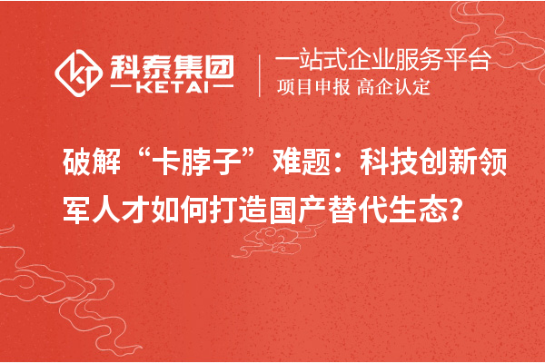 破解“卡脖子”难题：科技创新领军人才如何打造国产替代生态？