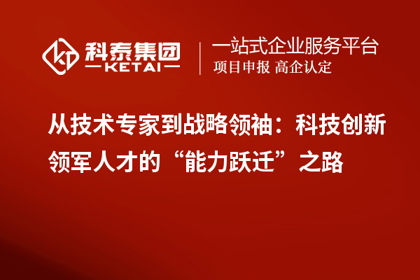 从技术专家到战略领袖：科技创新领军人才的“能力跃迁”之路