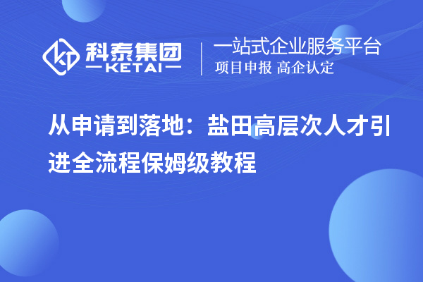 从申请到落地：盐田高层次人才引进全流程保姆级教程