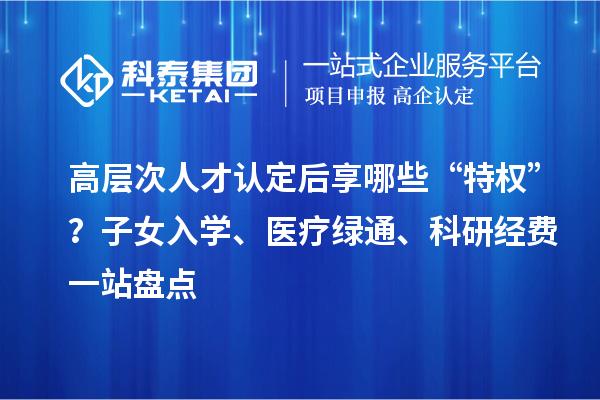 高层次人才认定后享哪些“特权”？子女入学、医疗绿通、科研经费一站盘点