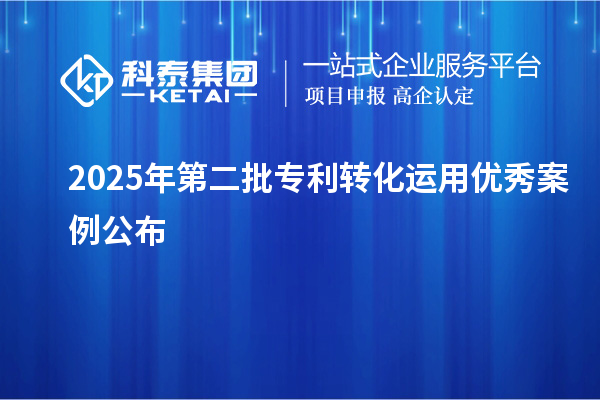 2025年第二批专利转化运用优秀案例公布