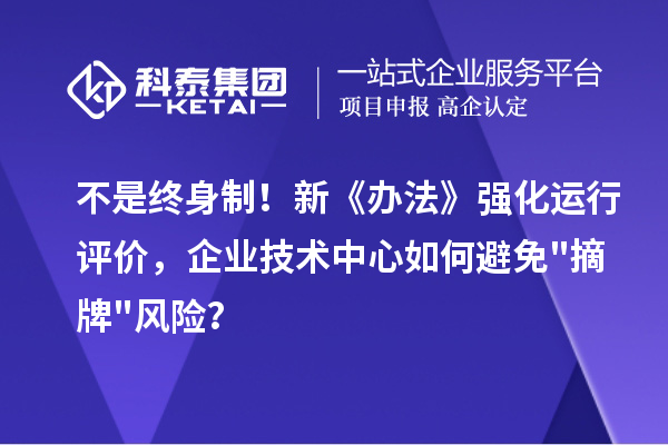 不是终身制！新《办法》强化运行评价，企业技术中心如何避免摘牌风险？