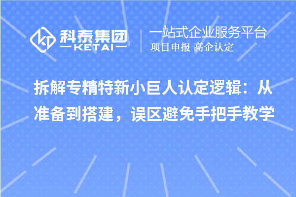 拆解专精特新小巨人认定逻辑：从准备到搭建，误区避免手把手教学