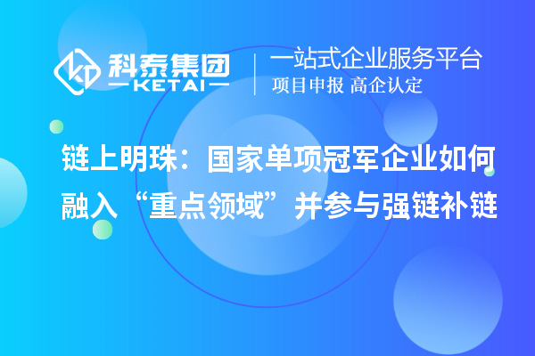 链上明珠：国家单项冠军企业如何融入“重点领域”并参与强链补链