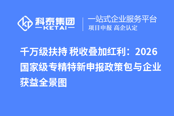千万级扶持+税收叠加红利：2026 国家级政策包与企业获益全景图