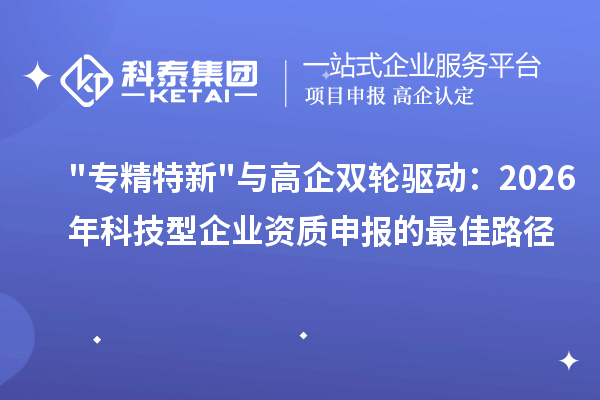 专精特新与高企双轮驱动：2026 年科技型企业资质申报的最佳路径