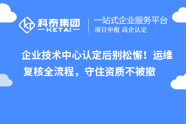 企业技术中心认定后别松懈！运维+复核全流程，守住资质不被撤