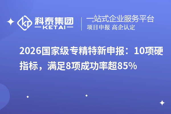 2026国家级：10项硬指标，满足8项成功率超85%