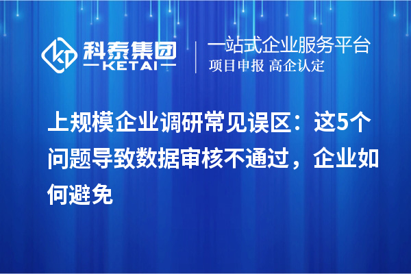 上规模企业调研常见误区：这5个问题导致数据审核不通过，企业如何避免