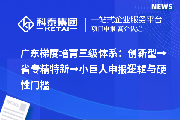 广东梯度培育三级体系：创新型→省专精特新→小巨人申报逻辑与硬性门槛
