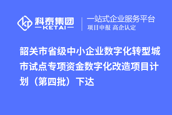 韶关市省级中小企业数字化转型城市试点专项资金数字化改造项目计划（第四批）下达